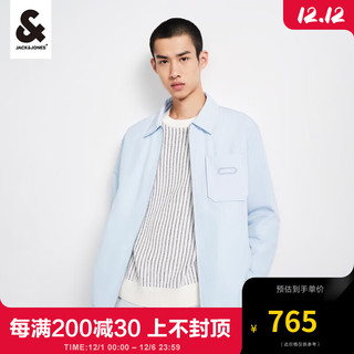 杰克·琼斯（JACK&JONES）棉服男通勤日常休闲多口袋翻领纯色外套男 224109005 A41淡蓝色 175/96A/M