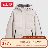 班尼路（Baleno）棉服男袖中织带连帽夹棉外套潮流棉衣保暖舒适 074K L
