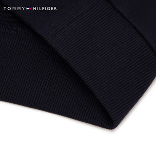 TOMMY HILFIGER 童装男简约条纹字母印花圆领套头卫衣TH2332009 黑色002 4/110cm