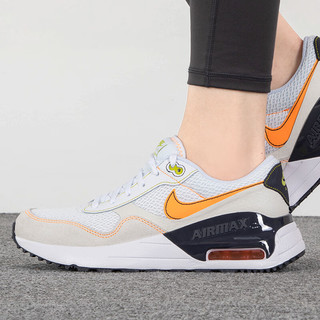 耐克（NIKE）女鞋大童鞋 AIR MAX气垫运动鞋低帮缓震透气轻质跑步鞋 DQ0284-109/白/明亮橙/黑 6Y/38.5码/24cm