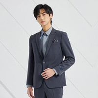 利郎轻时尚男装【气凝胶混纺】2023西服套装男商务西装正装二件套 蓝灰 170