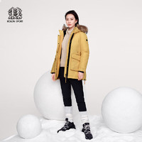 KOLON SPORT可隆鹅绒服女款戈尔防泼水防风羽绒服 麦色CN 155/XS