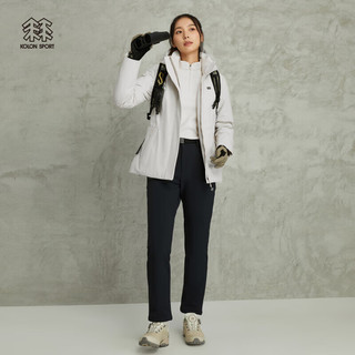 KOLON SPORT可隆女户外鹅绒羽绒服防泼水轻量防风羽绒夹克 杏色PE 160/S