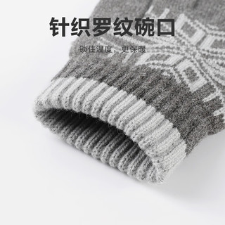 惠寻 京东自有品牌 保暖手套秋冬针织触屏毛线手套男女骑行手套 灰色