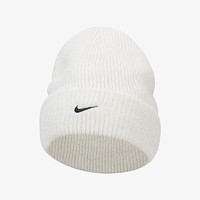 NIKE 耐克 帽子冬季新款白色简约休闲保暖翻边针织毛线运动帽 FB6529-121