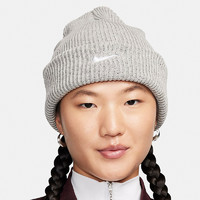 NIKE 耐克 帽子冬季新款灰色简约休闲保暖翻边针织毛线运动帽 FB6529-063