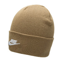 NIKE 耐克 帽子冬季新款卡其色简约休闲保暖翻边针织毛线运动帽 FB6528-247