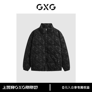 GXG男装 商场同款老花提花短款羽绒服 23年冬季GEX1D2528924 黑色 185/XXL