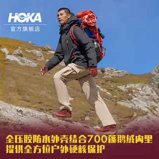 HOKA ONE ONE【李现同款】男款户外羽绒派克M waterproof Down Parka防水保暖 深灰色 S