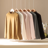 小脸彤红 女童德绒打底衫秋冬新款儿童长袖T恤洋气宝宝内搭半高领打底上衣