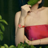 【年终狂欢】优雅红色镂空镶钻女表礼盒女士手表