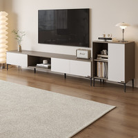 全友（QUANU）电视柜储物小柜子客厅卧室随手置物家具DW1166 拼色木质2m主柜A+0.6m附柜A