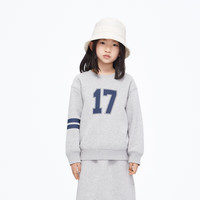little MO&Co.little moco童装23冬装男女童圆领长袖套头卫衣KBC4SWS008 中花灰色 110/52