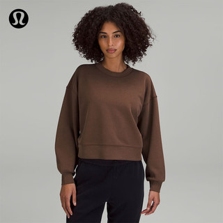 lululemon丨Perfectly Oversized 女士短款罗纹圆领卫衣 LW3GLAS 板栗色 12