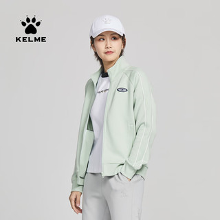 KELME卫衣外套新时尚运动休闲立领针织宽松女夹克 6147WT2006黑色(加绒款) S/155