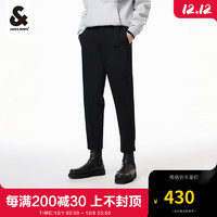 杰克·琼斯（JACK&JONES）23冬季舒适锥腿弹力基础字母刺绣纯色百搭休闲裤男223414037 E40黑色 165/72A/XSR