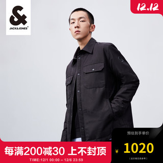 杰克·琼斯（JACK&JONES）23冬季男士防泼水设计字母印花男士羽绒服外套男装223423013 E40黑色 170/92A/S