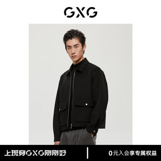 GXG 男装 商场同款黑色短大衣 冬季GD1061188IYX 黑色 165/S