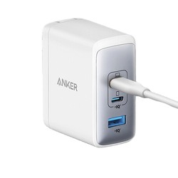 Anker 安克 氮化镓充电器GaN2 100W三口快充大功率小体积iPhone15/14/13/12/11/8手机笔记本平板充电头白