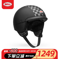 BELL 美国贝尔摩托车头盔男女复古半盔夏季骑行机车装备 Scout AIR-黑白格 M