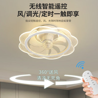 雷士照明 雷士（NVC）智能卧室扇叶摇头吸顶风扇灯语音智控餐厅灯具氛围感超薄吊扇