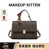 MAKEUP KITTEN 女包轻奢侈包包小MK单肩包手提包托特包 橡果棕-2023新时尚款