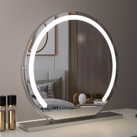 半圆梳妆台化妆镜带灯台式led梳妆镜子桌面高端美妆智能家用卧室