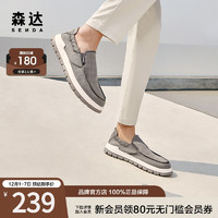 SENDA 森达 新款一脚蹬帆布鞋软底透气夏季休闲鞋布鞋爸爸鞋男1GX01BM3
