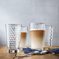 WMF 福腾宝 德国WMF菱纹玻璃杯子家用水杯ins风咖啡杯啤酒杯