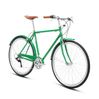 永久700C禧玛诺7变速自行车男女成人复古城市通勤单车 厂送 雅典绿