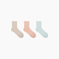 Ubras 隐形防滑透气舒适U型中筒袜女遮异味透气 3双装 驼色+浅蓝色+粉色 34-38（均码）