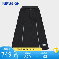 FILAFUSION斐乐潮牌半身裙女冬季休闲百搭裙 正黑色-BK 165/66A/M