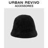 URBAN REVIVO冬女士时髦慵懒氛围百搭渔夫帽UAWA30240 黑色 F