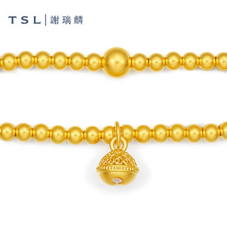 谢瑞麟（TSL）黄金手链古法金宝宝款铃铛手链满月YU422 工费1280元 5.25g
