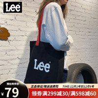 Lee 帆布包女斜挎大容量日系韩版手提袋包 黑色