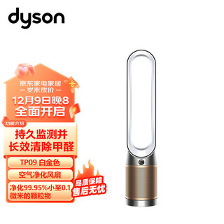 dyson 戴森 TP09 空气净化风扇 净化循环二合一 整屋循环净化 除菌除甲醛 白金色 分解甲醛+凉风