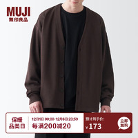 MUJI 無印良品 无印良品 MUJI 男式 双层织 开衫 长袖针织衫 AB1L8A3A 深棕色 L（175/100A）