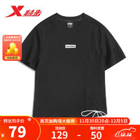 XTEP 特步 T恤女23夏款短袖清爽潮流T977228010579 正黑色 L
