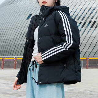 阿迪达斯 （adidas）男装女装 运动服保暖时尚连帽羽绒服外套 IT8720/女款 黑色拍大一码 XL