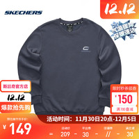 斯凯奇（Skechers）卫衣款秋季学院风多巴胺穿搭针织套头上衣男女款官网 奥德赛灰/026R XXL