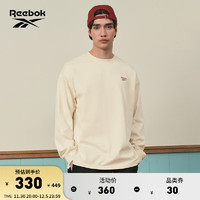 Reebok锐步男女同款圆领时尚背后印花针织长袖T恤 23FRC501UGW2 A/2XL