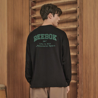 Reebok锐步男女同款圆领时尚背后印花针织长袖T恤 23FRC501UGH0 A/2XL