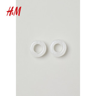 H&M女士配饰耳环潮流时尚简约白色圆环形塑料耳饰耳钉1000788 白色 NOSIZE