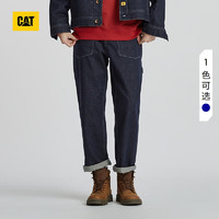 CAT卡特男士户外宽松直筒版型霓虹灯绣花设计牛仔裤 靛蓝 32
