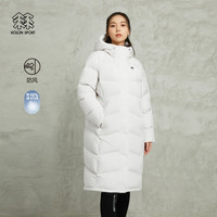  可隆 KOLON SPORT鹅绒服女户外运动防风羽绒夹克长款羽绒服 米白CR 175/XL