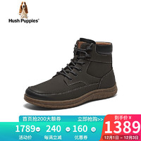 暇步士（Hush Puppies）马丁靴男高帮英伦休闲户外大黄靴B5L10DD3 深灰（绒里） 41