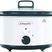 CROCK-POT CSC038X 煎炒慢炖锅 带铰链盖 原装 慢炖锅 4.5 升 保暖功能 铰链盖 白色
