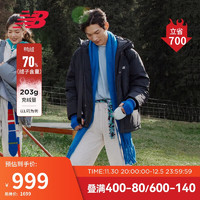 NEW BALANCE 23年男女同款冬季潮流百搭保暖连帽户外羽绒服AMJ33322 BK L