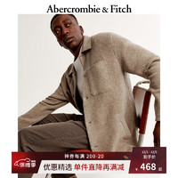 ABERCROMBIE & FITCH男装 针织夹克秋冬纯色通勤百搭美式复古外套 342938-1 浅棕色 L (180/108A)