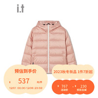 izzue it 款连帽羽绒服简约时尚绗缝外套7153F3L PKX/粉红色 XS